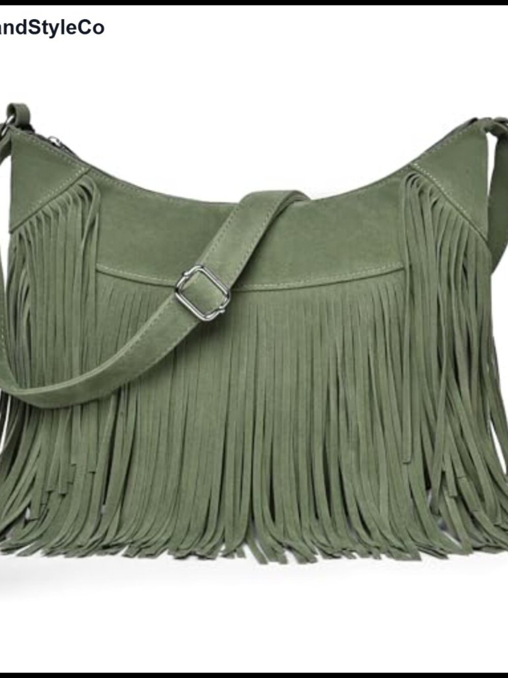 Vegan Suede Fringe Hobo Bag Crossbody Shoulder Purse